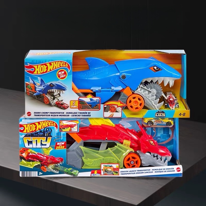 Hot Wheels Car Track Sets - Set Kendaraan Angkutan Hiu Kelaparan Kota