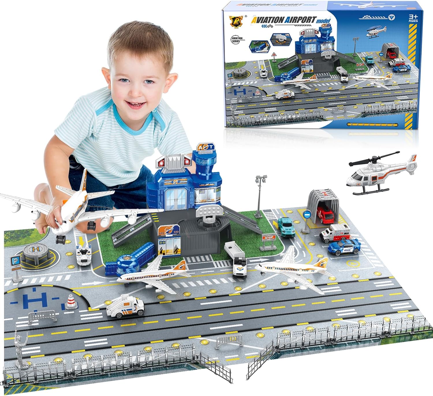 Set Mainan Pemandangan Bandara - Model Airplane Plastic ulasan dan harga